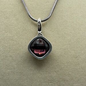 BRIGHTON February Birthstone Venus Snap Charm Retired With Necklace